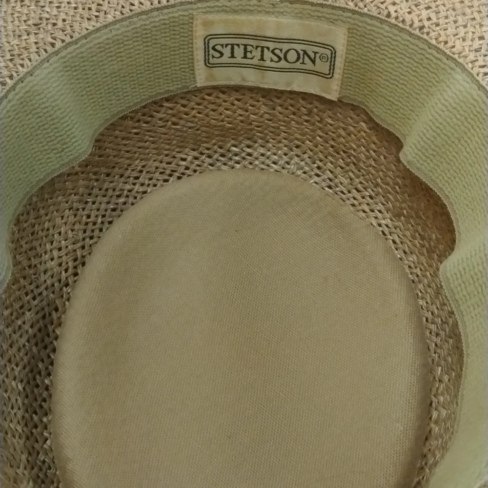 Stetson Designer  Straw Hat w leather band $34+Fre - Picture 4 of 8